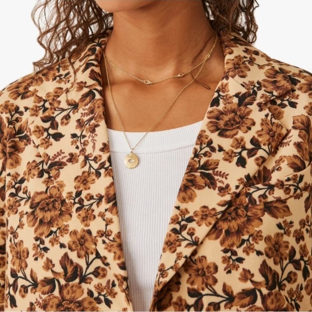 Free People Floral Print Boxy Blazer Sz XS - Picture 11 of 11